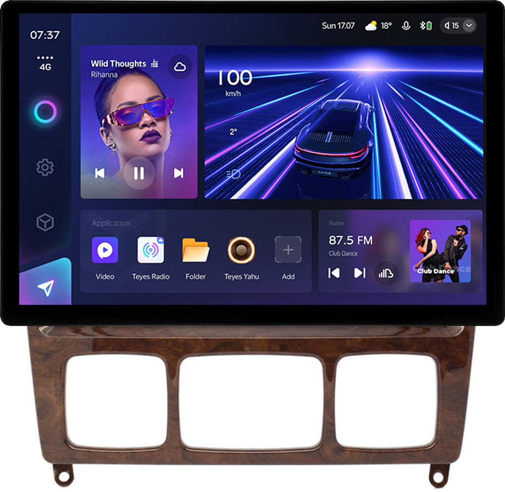 Магнитола для Mercedes-Benz S W220 1998-2005 (рамка дерево) - Teyes CC3-2K монитор 13" 2K QLED на Android 10, ТОП процессор, CarPlay, 4G SIM-слот