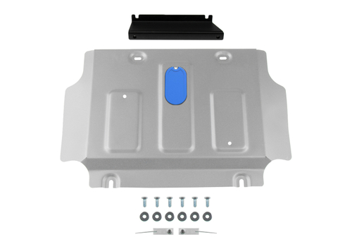 Защита картера Rival для JAC T9 АКПП 4WD 2024-н.в., рынок РФ, алюминий 3 мм, с крепежом, штампованная, 333.9217.1