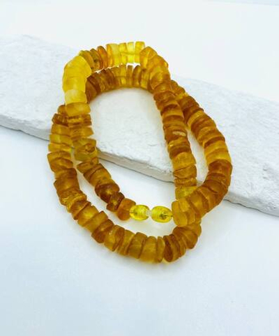 Бусы из необработанного янтаря "Медовые"