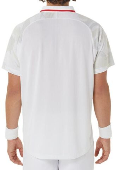 Мужское теннисное поло Asics Court Graphic Polo-Shirt - brilliant white