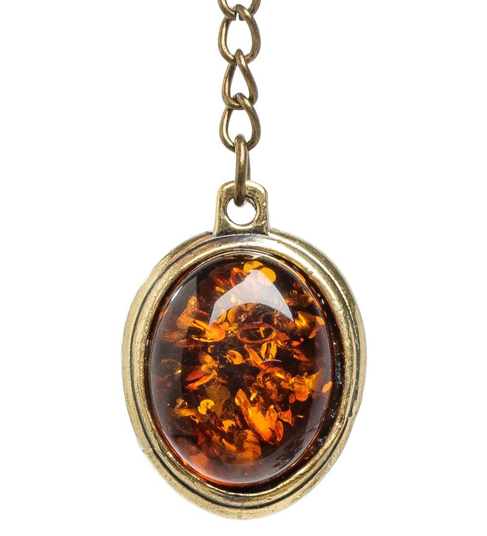 AM-1619 Брелок «Сокол» (латунь, янтарь)