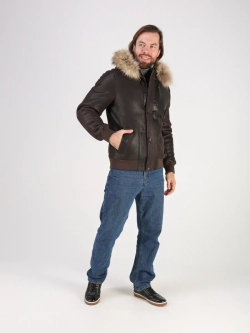 Дубленка натуральная куртка зимняя с капюшоном