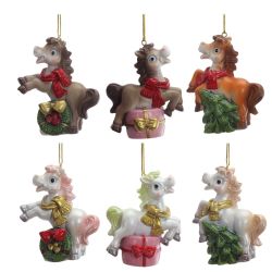 GAEM Фигурка декоративная подвесная "Лошадка", L6 W3 H8 см, 6в.