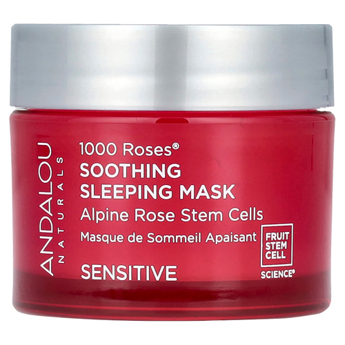 Andalou Naturals, 1000 Roses®, успокаивающая маска для сна, для чувствительной кожи, 50 мл (1,7 жидк. унц.)