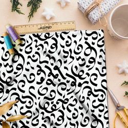 Ткань ниагара крупные каллиграфические узоры на бежевом фоне