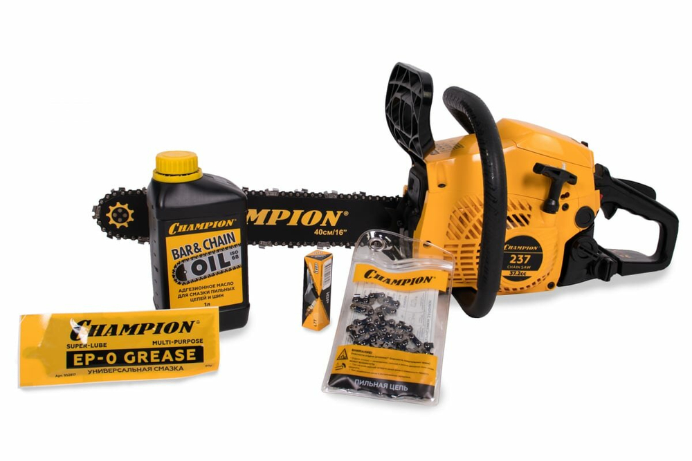 Бензопила CHAMPION 237-16"-3/8-1,3-56 (1,5кВт 37,2 см³ легкий старт 4,7кг)