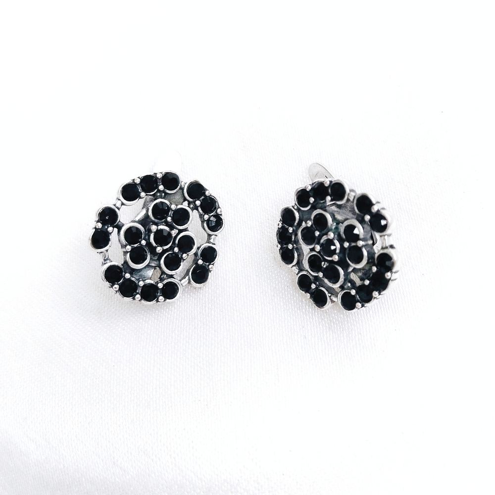 "Розалинта" серьги в серебряном покрытии из коллекции "Хрустальный сад" от Jenavi с английским замком