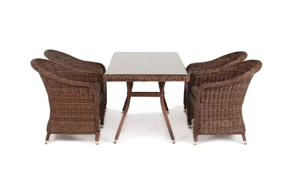 "Латте–140 R" обеденная группа плетеная, цвет коричневый