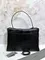 BALENCIAGA RODEO HANDBAG с крокодиловым тиснением, черная