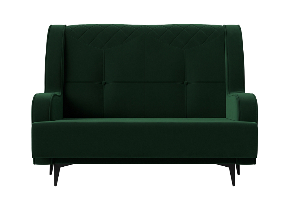 Диван прямой Неаполь 2-х местный, Зеленый, Велюр, 113164