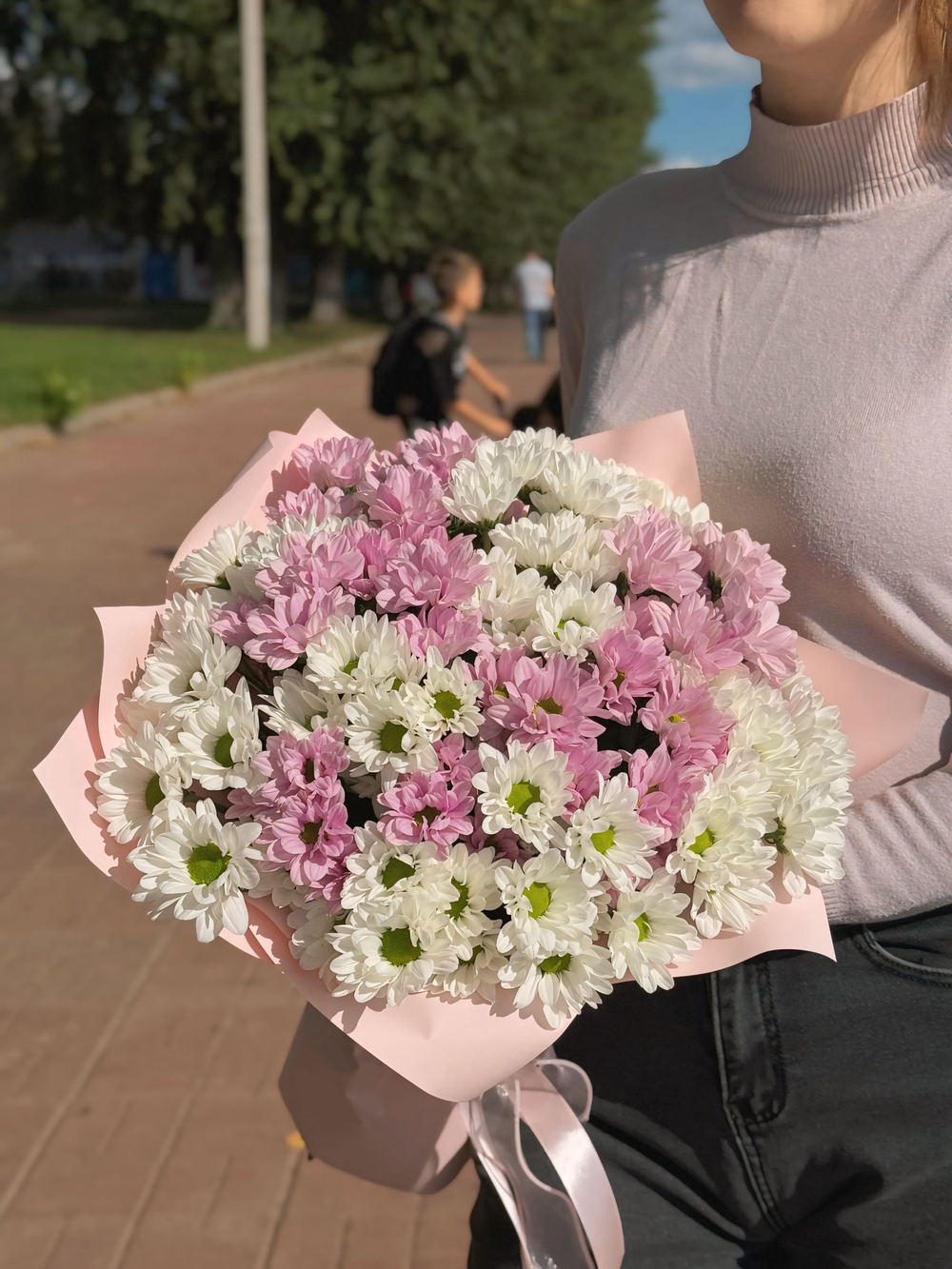 Букет микс кустовых хризантем