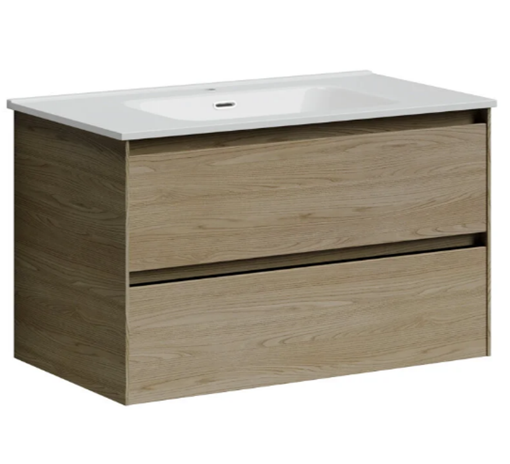Тумба подвесная SANCOS Cento 990х450х500, c двумя ящиками оснащенными доводчиками, карпатская ель, арт.CN100KE