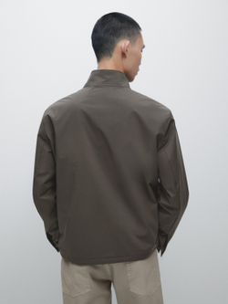 Massimo Dutti Куртка из эластичной ткани с двойной молнией, зеленый