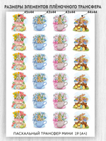 Трансфер для декупажа переводной рисунок для поверхностей пасхальный мини 019