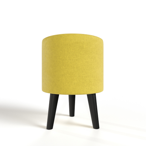 Пуф круглый на трёх высоких ножках Фантазёр D-6 (Жёлтый) в офис, дом, салон красоты, прихожая, гостиная, на кухню, в кафе, в зону ожидания, в коридор, к туалетному столику. Банкетка, подставка.