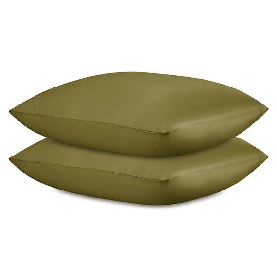Набор наволочек из премиального сатина оливкового цвета из коллекции essential, 70х70 см