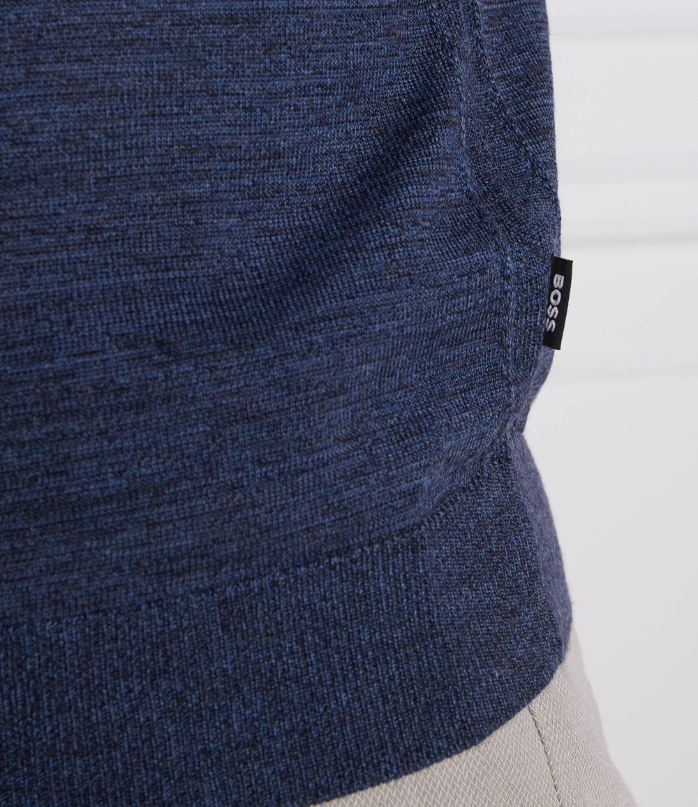 Хлопковый гольф musso-p BOSS BLACK - голубой(50468262)