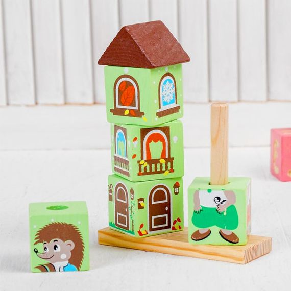 Кубики на  палочке "Ёжик"