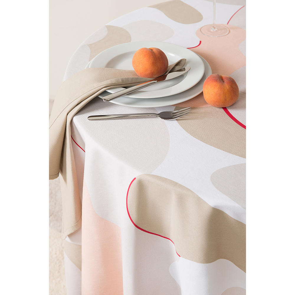 Скатерть из хлопка бежевого цвета с авторским принтом из коллекции freak fruit, 170х250 см