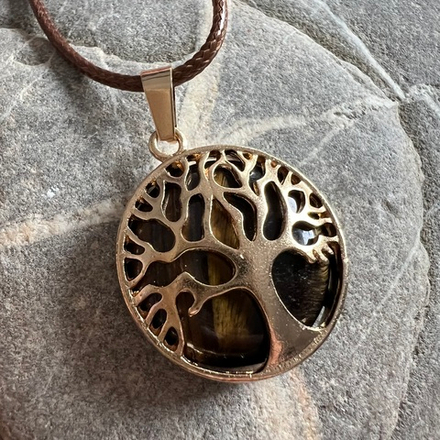 Подвеска. Дерево жизни. Тигровый глаз