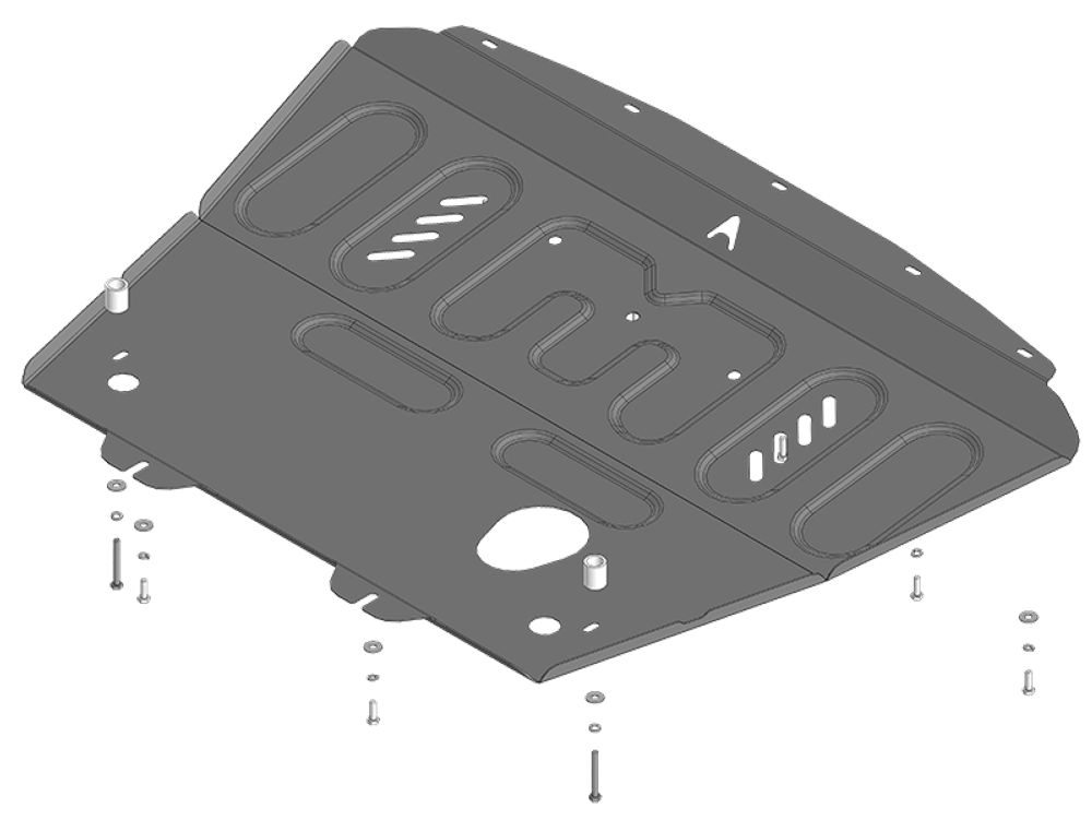 Защита картера двигателя, КПП. 1,5 мм, Сталь. для Lada Vesta 2015-2022, Motodor.52106