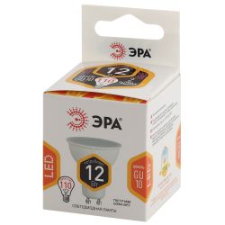 Лампа светодиодная ЭРА STD LED MR16-12W-827-GU10 12Вт софит теплый белый свет GU10 | Лампы cветодиодные Точечные (Софиты) (MR, PAR)