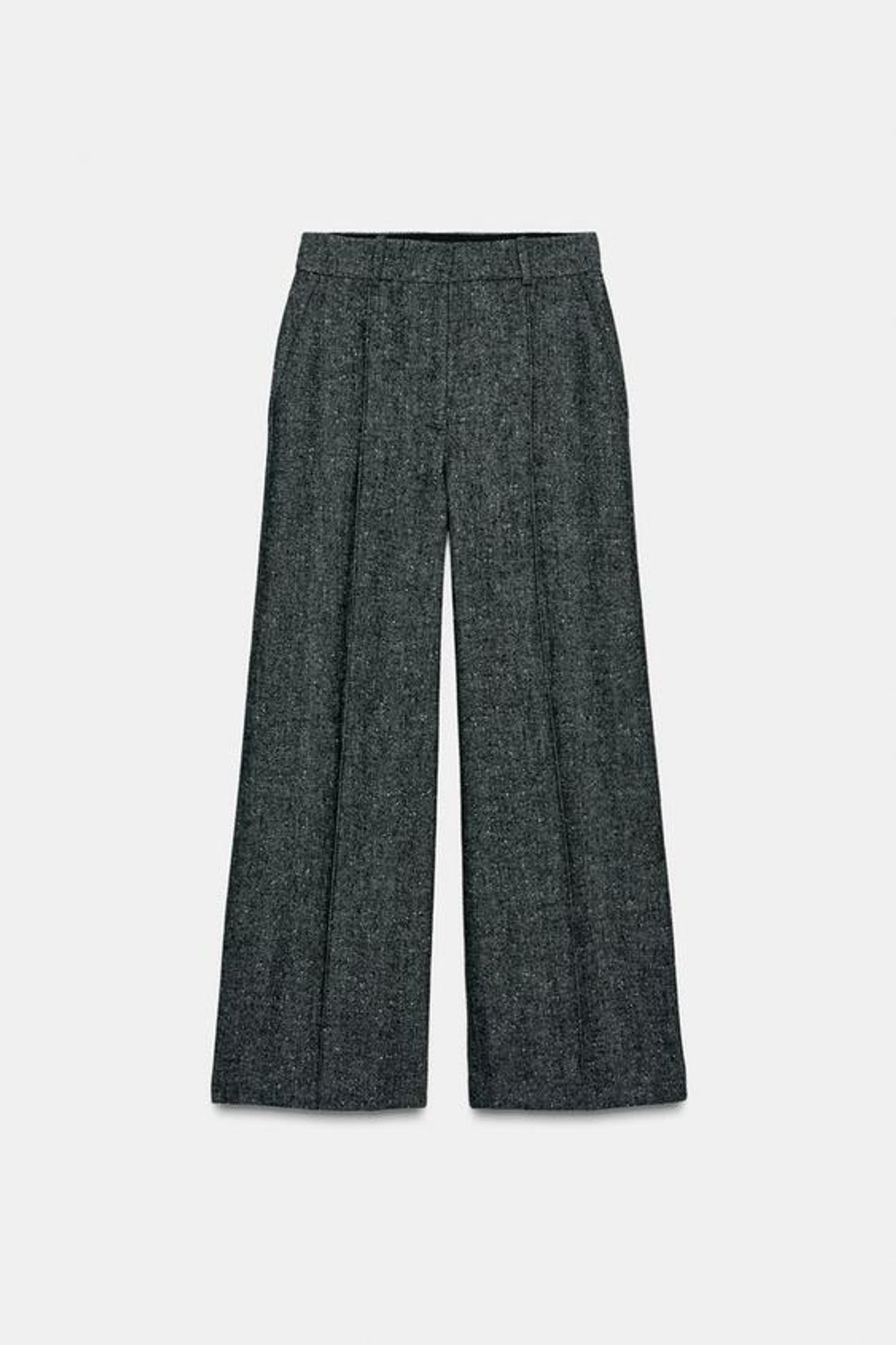 ZARA БРЮКИ ИЗ СМЕСОВОЙ ШЕРСТИ — ZW COLLECTION, ЧЕРНЫЙ/БЕЛЫЙ