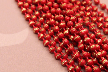 Цепь шарики 3 мм красная блеск