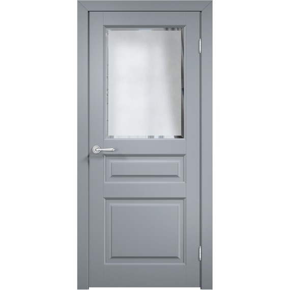Фото межкомнатной двери эмаль Дверцов Алькамо 3 цвет серый RAL 7047 остеклённая