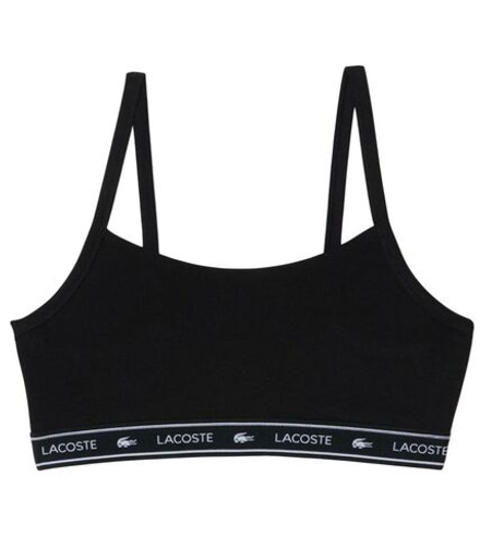 Теннисный бюстгальтер Lacoste Stretch Cotton Logo Band - black