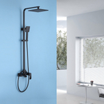 Душевая стойка ABBER Wasserfall AF8616BL с изливом, черный матовый