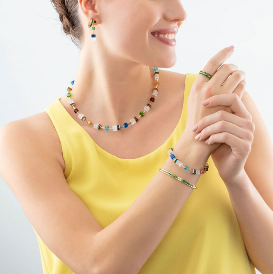 Серьги Coeur de Lion Dark Green-Gold 0127/21-0549