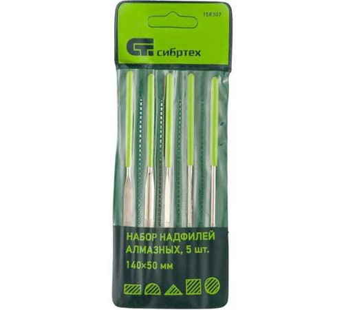 НАБОР НАДФИЛЕЙ АЛМАЗНЫХ СИБРТЕХ 140*50*3,5ММ 5ШТ 158307