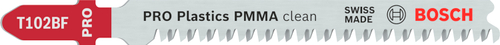 Лобзиковая пилка по пластику PRO Plastics PMMA clean T102BF 92 мм, 5 шт. BOSCH 2608636781