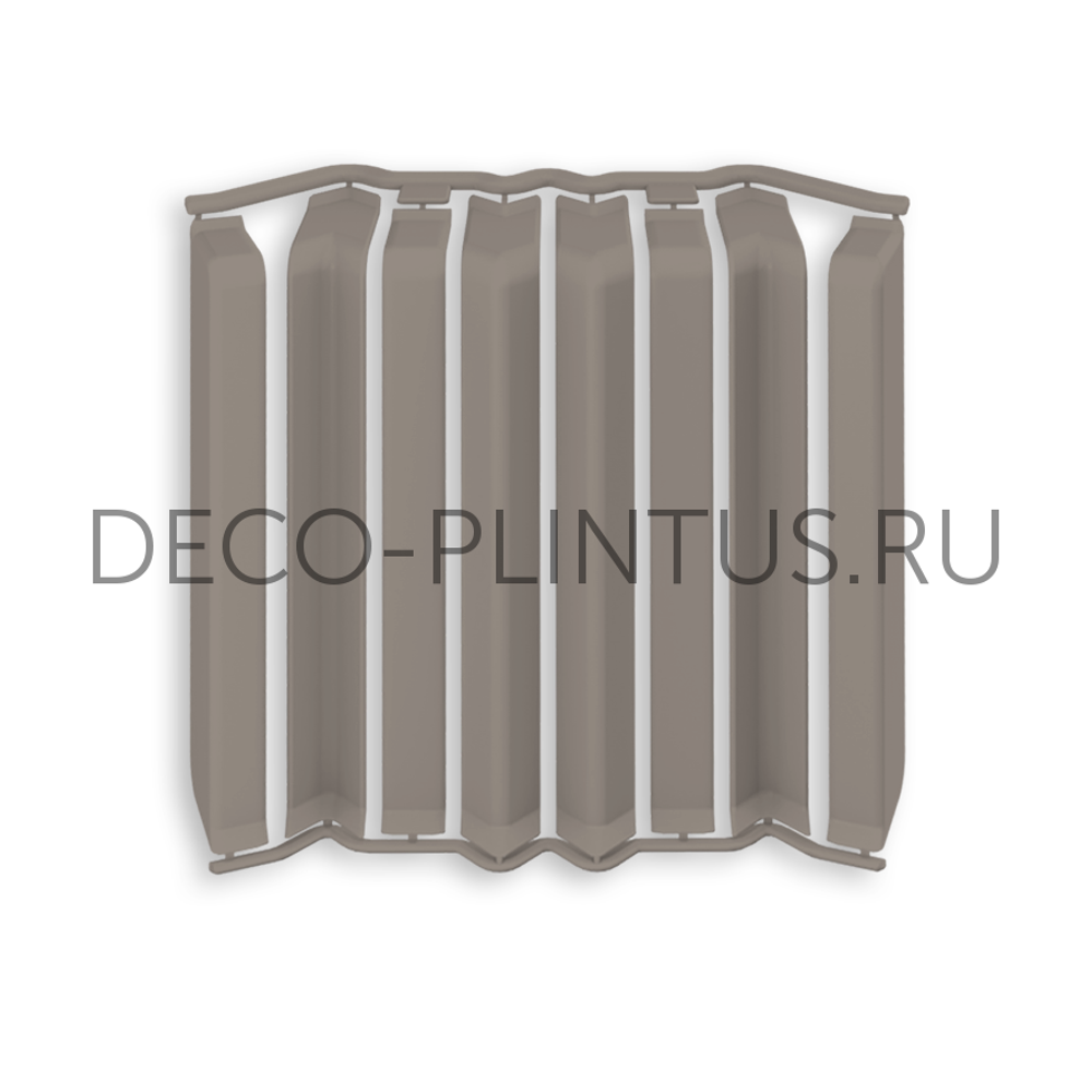 Накладки плинтуса Прямоугольного IDEAL Дюра 80мм - 036 Платиново-серый (в наборе 2 вн, 2нар, 2соед, 2загл)