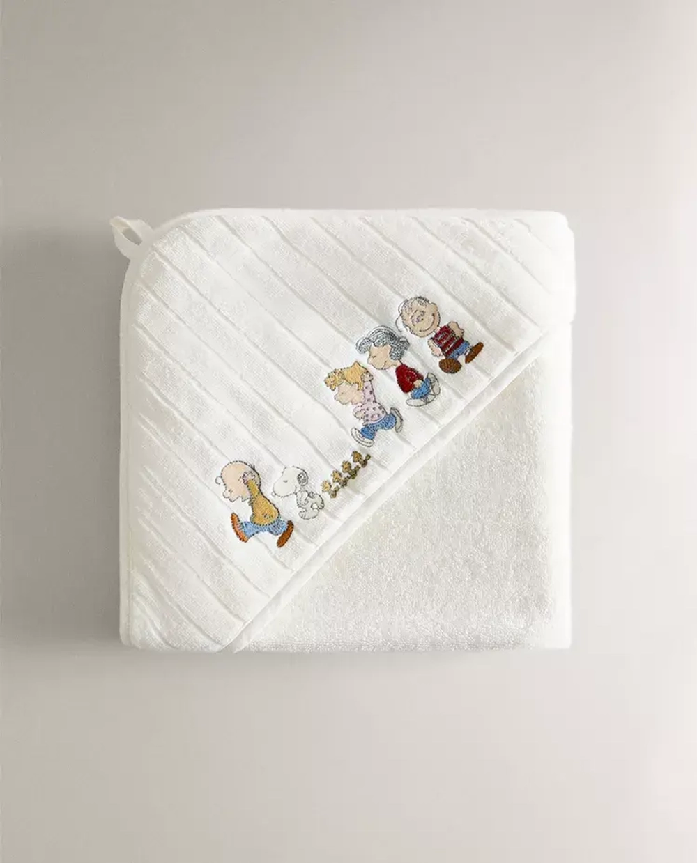 ZARA HOME ДЕТСКОЕ ПОЛОТЕНЦЕ С КАПЮШОНОМ PEANUTS™, ЖЕЛТОВАТО-БЕЛЫЙ
