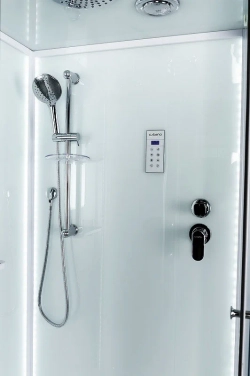 Душевая кабина Esbano (Эсбано) ES-L90CKR, с низким поддоном, с электрикой и LED освещением, 90х90х210