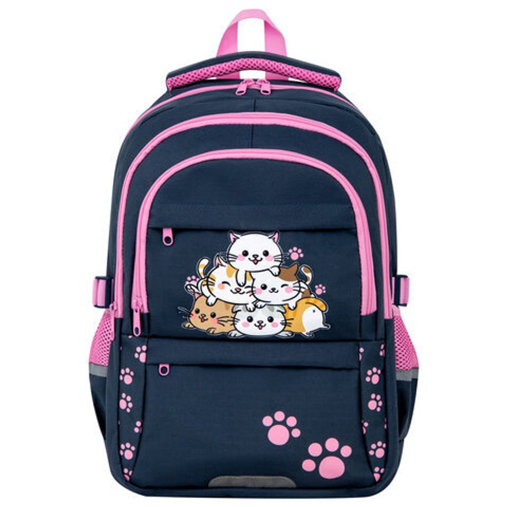 Рюкзак BRAUBERG VIBE, 2 отделения, 5 карманов, "Cat meeting", 40х28х14 см, 272089