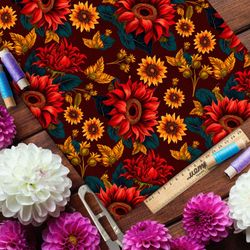 Ткань шифон подсолнухи и подсолнечное поле