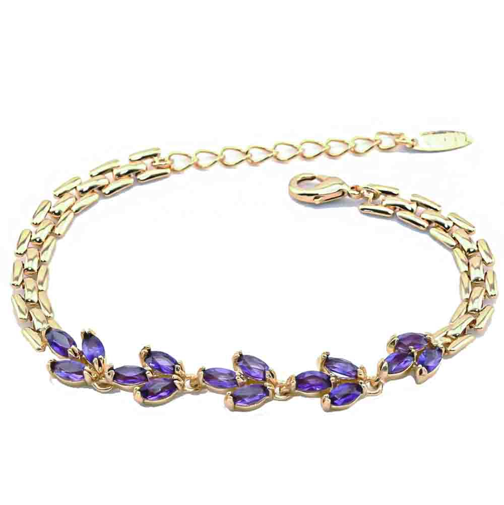 Браслет "Лист"аметист