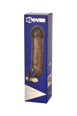 Насадка на пенис с вибрацией XLover by TOYFA, TPE, черный прозрачный, 15,5 см