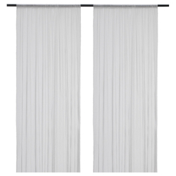 IKEA HILDRUN  (ИКЕА ХИЛДРУН)  -  Шторы, 2 шт, на туннеле/белый пунктир, 145x300 см