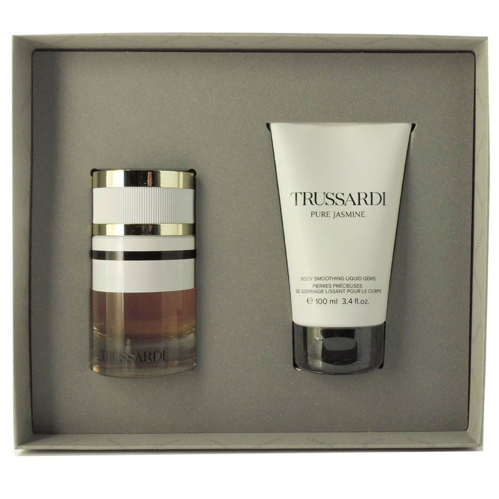 Trussardi Pure Jasmine w set(edp 60 + body scrub 100) — парфюмерный подарочный набор для женщин.