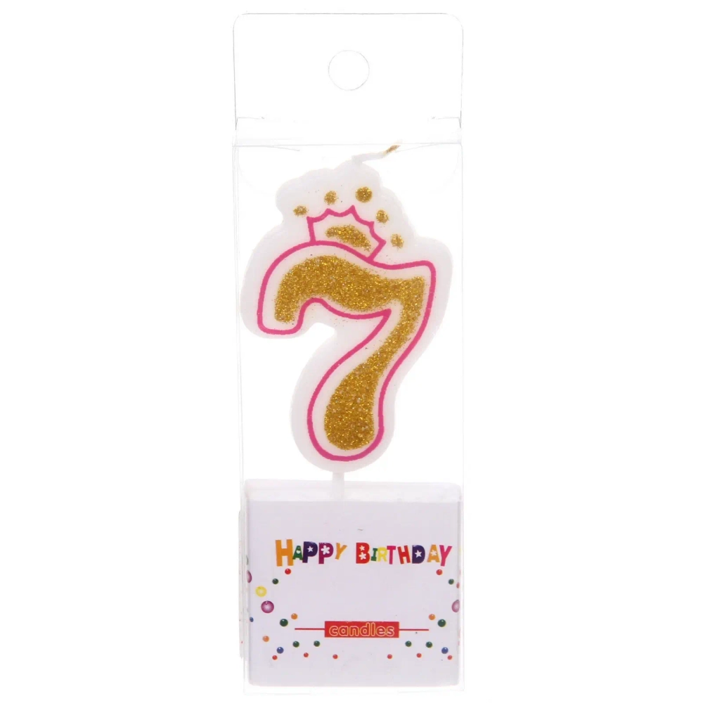 Свеча для торта Цифра Корона «7» 10 см