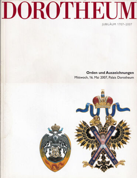 Каталог аукциона Dorotheum, Вена, Ордена и награды от 16 мая 2007 года