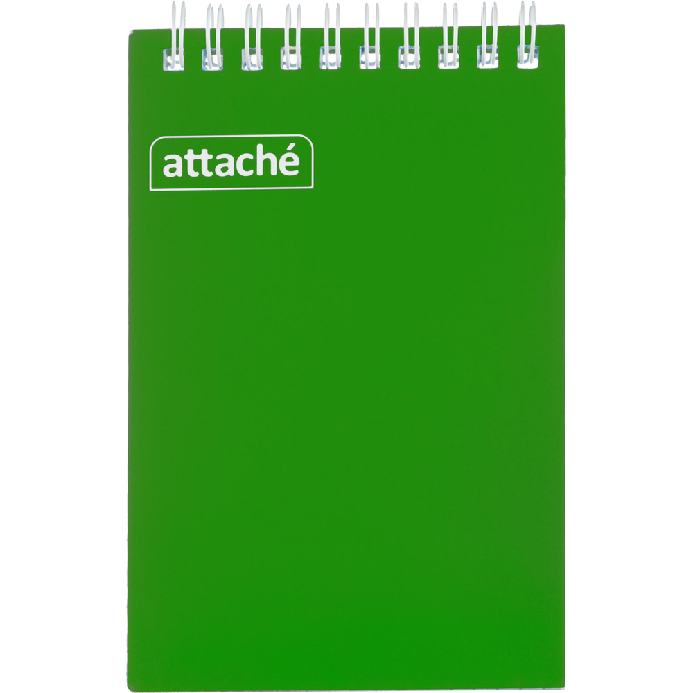 Блокнот на спирали А6 60л. ATTACHE,т.-зеленый, блок 60г, обложка 215г