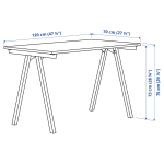 Комбинация: письменный стол, стеллаж и стул - IKEA TROTTEN/FLINTAN/EKENABBEN 120х70 см, 69.5х34.5х154 см, бежевый/белый/под беленый дуб, ТРОТТЕН/ФЛИНТАН/ЭКЕНАББЕН ИКЕА