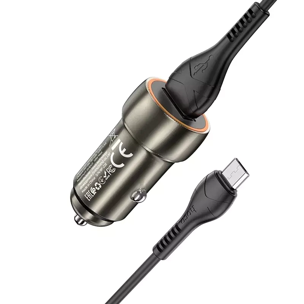 АЗУ с кабелем micro 1USB 3.0A QC3.0 18W быстрая зарядка Hoco Z46 Sapphire blue