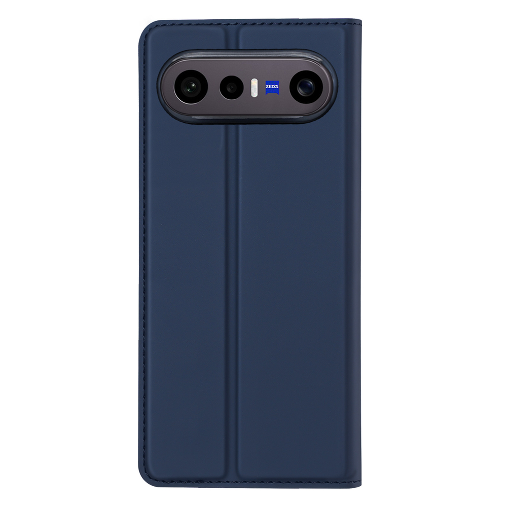 Чехол книжка из кожи синего цвета для Vivo X300 FE 5G (S50 Pro mini), серия Skin Pro Series от Dux Ducis