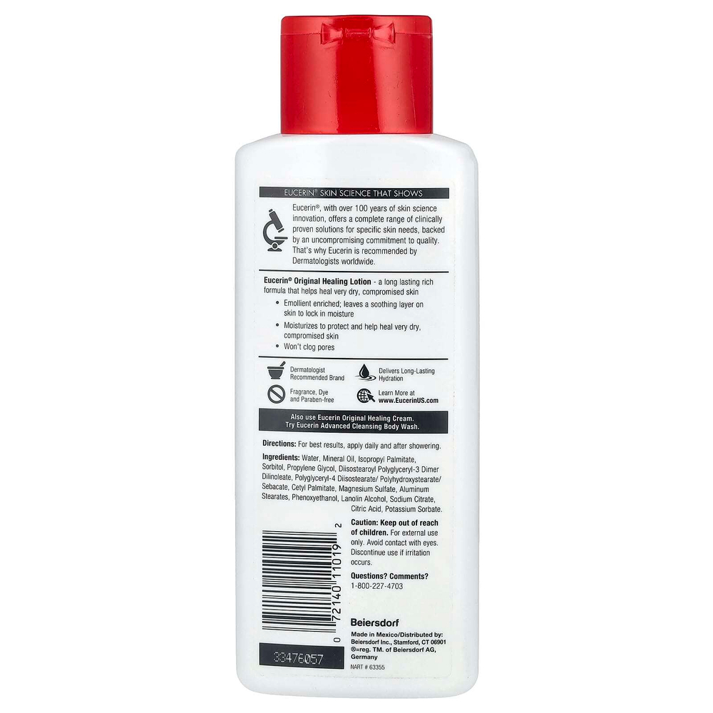 Eucerin, Original Healing Lotion, без отдушек, 250 мл (8,4 жидк. унц.)